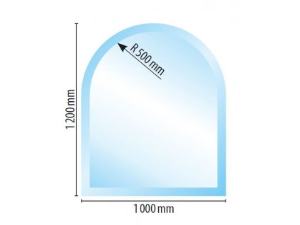 Sklo pod kamna A1, fazeta 8mm