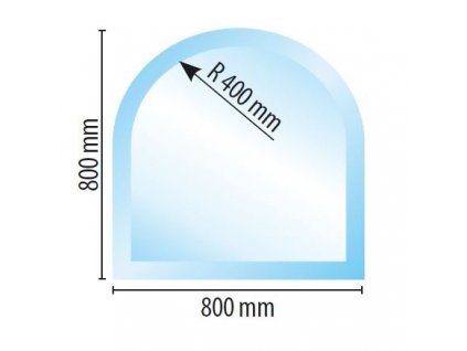 Sklo pod kamna A7, fazeta 8mm