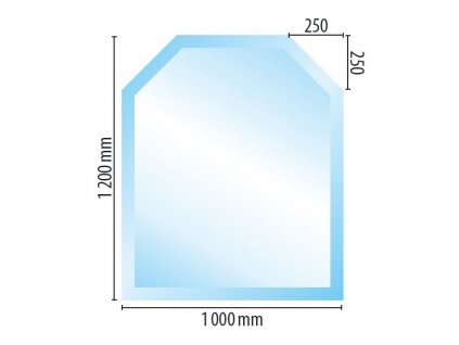 Sklo pod kamna C5, fazeta 8mm