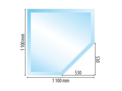 Sklo pod kamna G3, fazeta 8mm