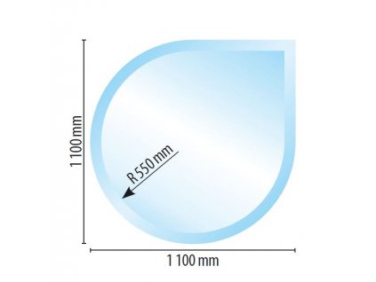 Sklo pod kamna J1, fazeta 8mm