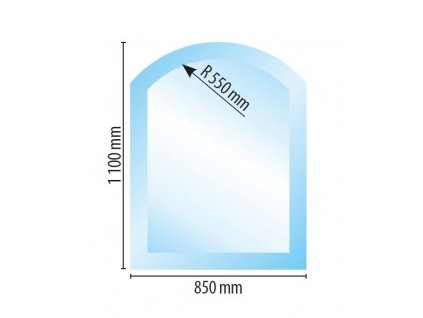 Sklo pod kamna B4, fazeta 10mm