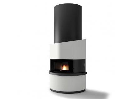 Eva Calor MICHELANGELO - Kamna na pelety (Barva Černobílá s černým sklem)