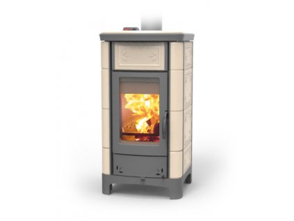 THERMOROSSI ARDHEA EVO5 MAIOLICA - Kachlová kamna na dřevo s teplovodním výměníkem