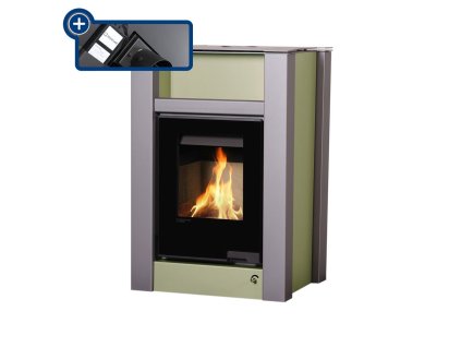 Krbová kamna AQUAFLAM VARIO ® LEND 11/5kW olivová, elektronická regulace