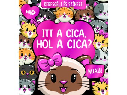 Keresgélj és színezz - Itt a cica, hol a cica?