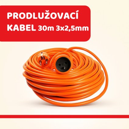 Prodlužovací kabel PowerDragon 30m, 1 zásuvka, 3x2,5 – bezpečný, odolný a spolehlivý kabel pro každodenní použití