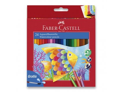 Akvarelové pastelky Faber-Castell 24 barev + štětec