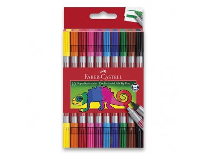 Oboustranné dětské fixy Faber-Castell 10 barev
