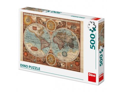 Dino Puzzle Mapa světa z roku 1626 - 500 dílků