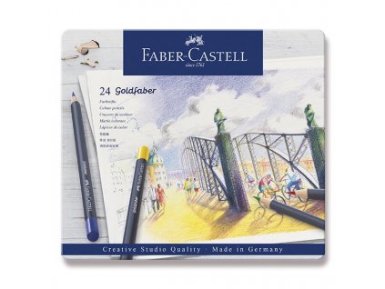 Pastelky Faber-Castell Goldfaber 114724 plechová krabička, 24 barev