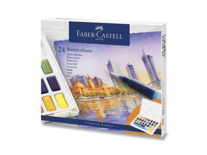 Akvarelové barvy Faber-Castell s paletkou 24 barev