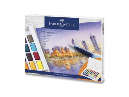 Akvarelové barvy Faber-Castell s paletkou 36 barev