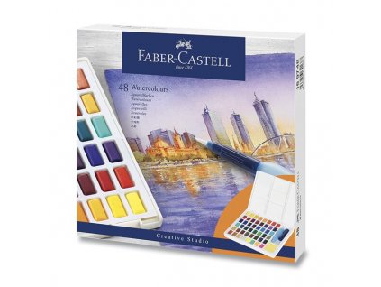 Vodové barvy Faber-Castell s paletkou 48 barev