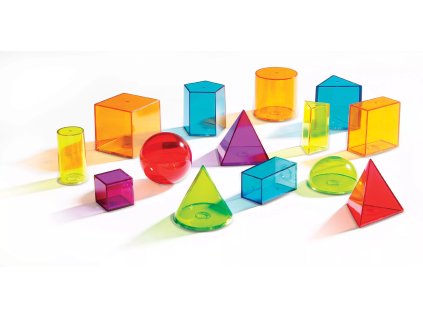 pruhledna barevna geometricka telesa