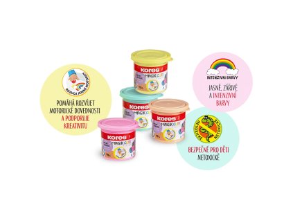 Modelovací hmota Kores Magik Clay pastelové barvy, 4 x 160g