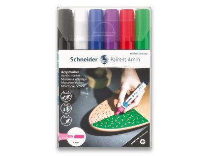 Akrylový popisovač Schneider Paint-It 320 souprava V1, 6 barev