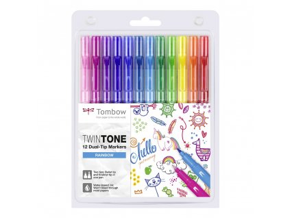 Tombow Sada oboustranných fixů TwinTone, Rainbow