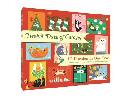 Chronicle books Dvanáct dní kočičích Vánoc 12×48 dílků