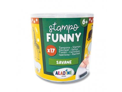 Razítka Aladine Stampo Funny Safari, 17 ks