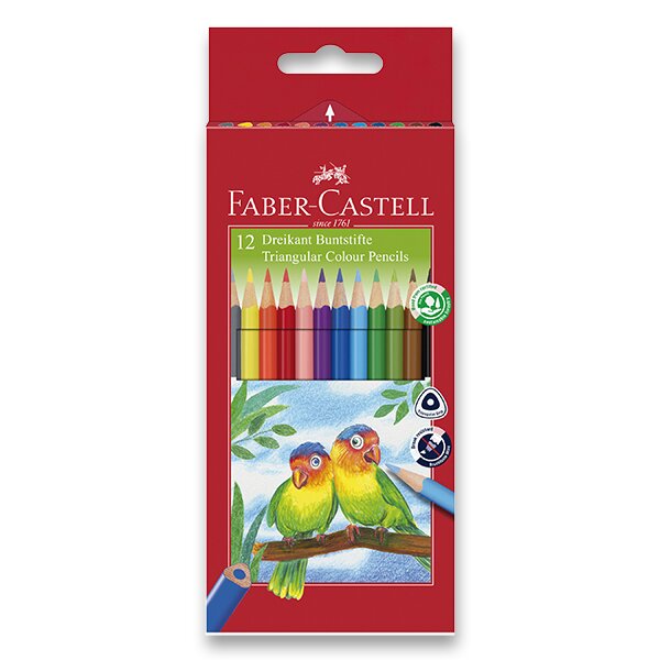 Pastelky Faber-Castell trojhranné 12 barev + ořezávátko