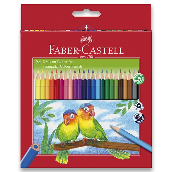 Pastelky Faber-Castell trojhranné 24 barev + ořezávátko