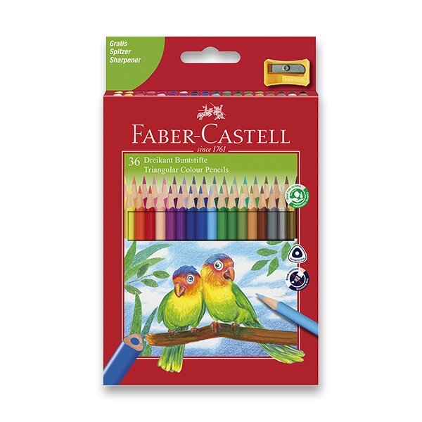 Fotografie Pastelky Faber-Castell trojhranné 36 barev + ořezávátko Faber-Castell A49:0086_1205360