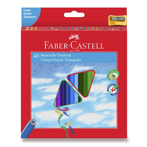 Fotografie Pastelky Faber-Castell trojhranné 48 barev + ořezávátko Faber-Castell A49:0086_1205480