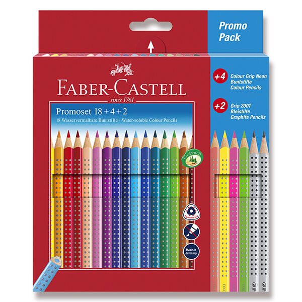 Fotografie Pastelky Faber-Castell Grip 2001 22 barev + 2 grafitové tužky Faber-Castell A49:0086_2015400