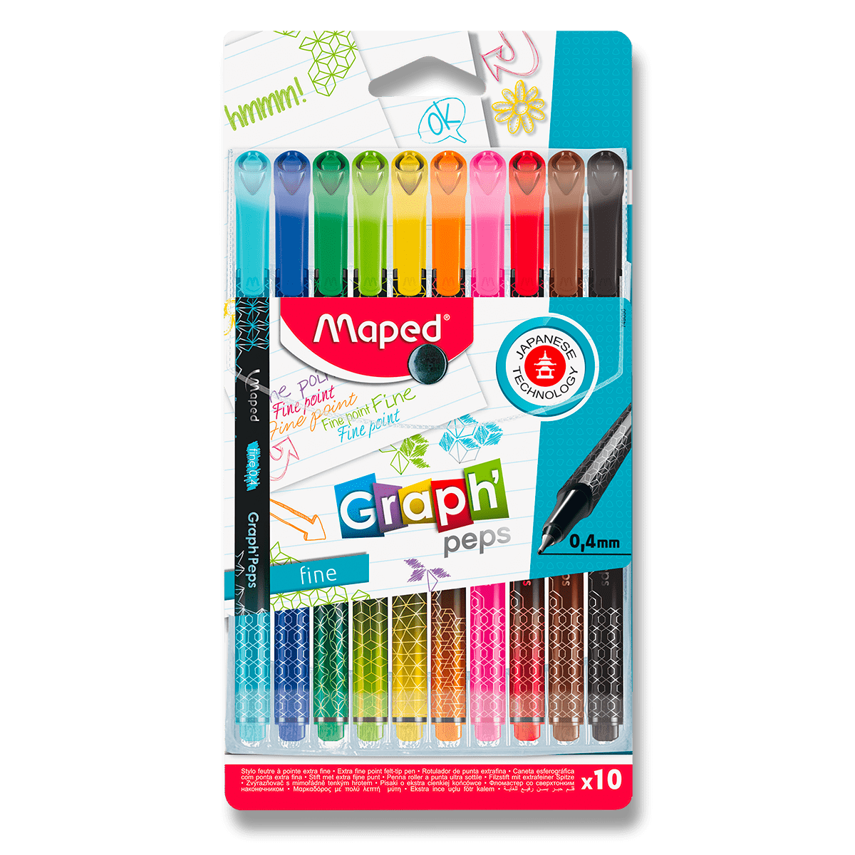 Fotografie Liner Maped Graph\´Peps Deco sada 10 barev Maped A49:0071_9749050