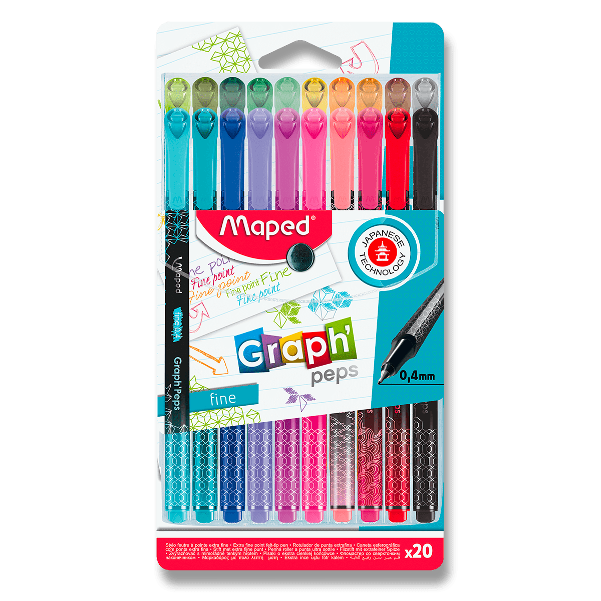 Fotografie Liner Maped Graph\´Peps Deco sada 20 barev Maped A49:0071_9749051