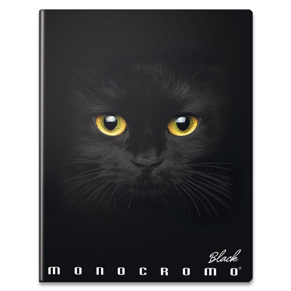 Školní sešit Pigna Monocromo Black - A4, linkovaný, 40 listů, mix motivů
