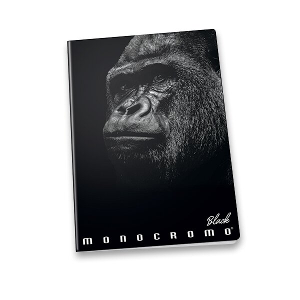 Školní sešit Pigna Monocromo Black - A5, linkovaný, mix motivů