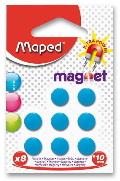 Fotografie Kulaté magnety Maped - průměr 10 mm mix barev, 8 ks Maped A49:0165_9051100