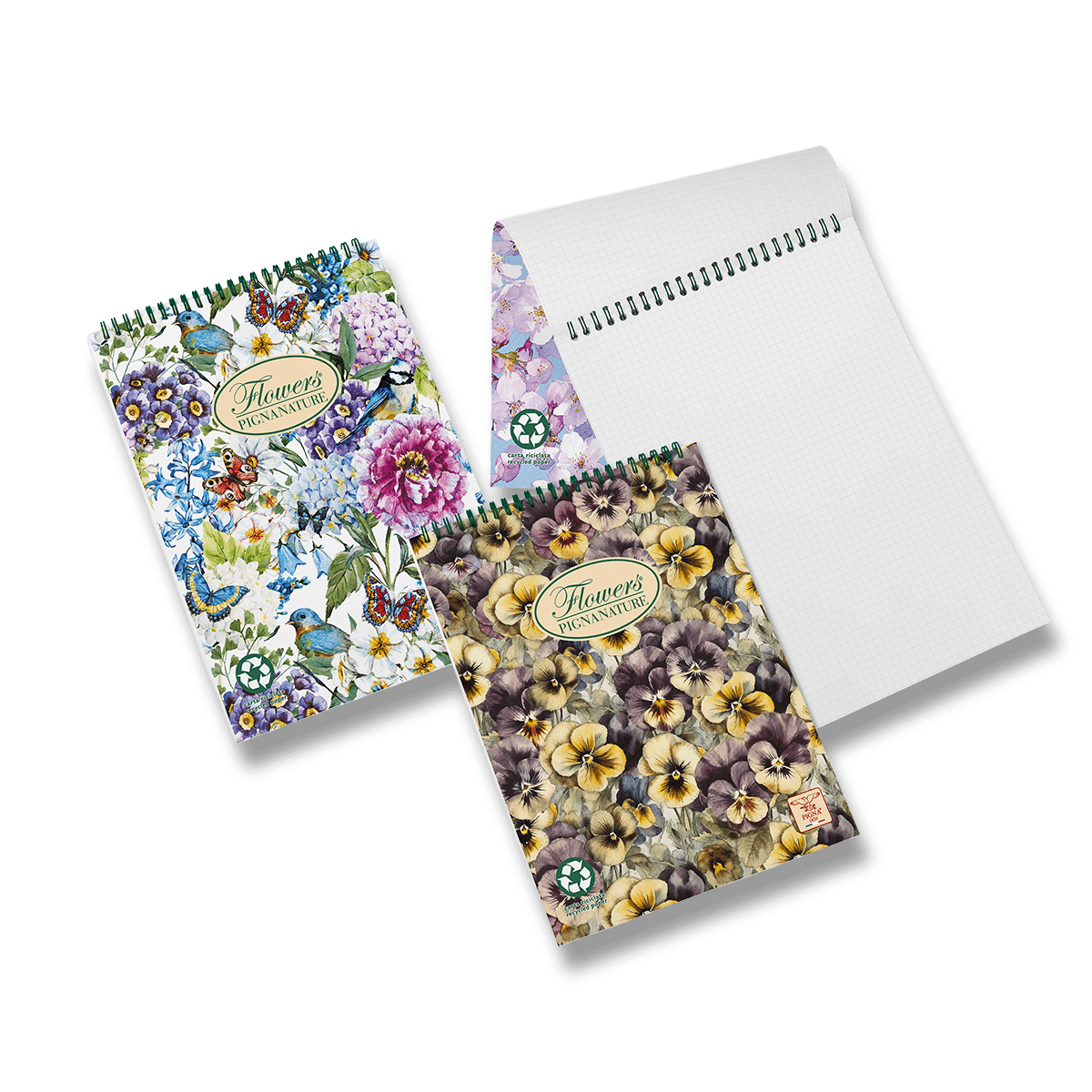 Fotografie Kroužkový blok Pigna Nature Flowers A5, čtverečkovaný, 50 listů, mix motivů Pigna A49:1331_2151255