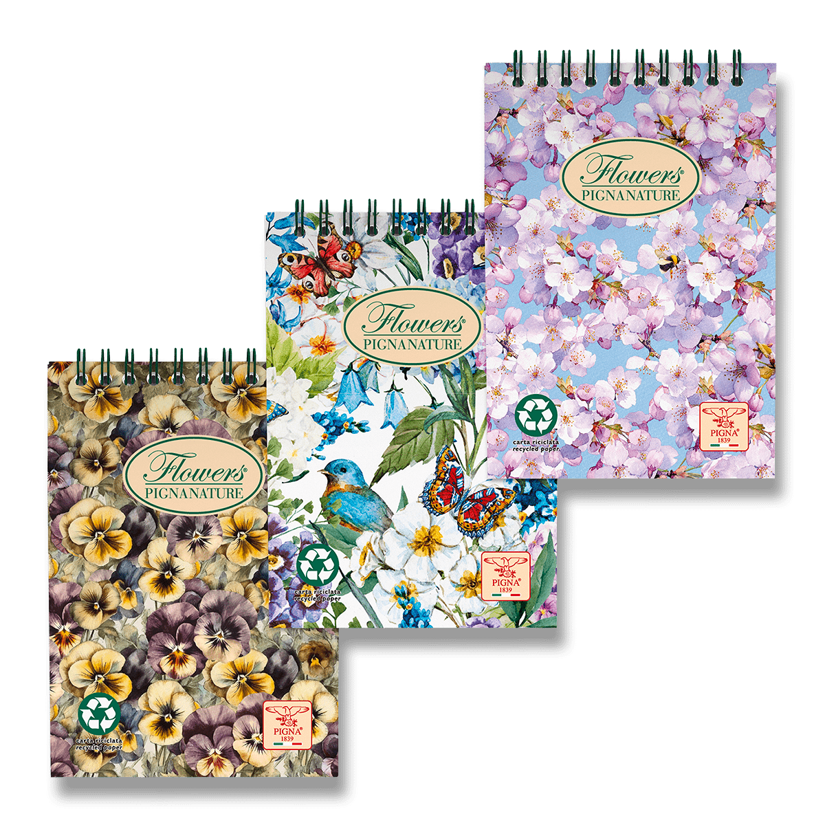 Fotografie Kroužkový blok Pigna Nature Flowers A6, čtverečkovaný, 60 listů, mix motivů Pigna A49:1331_2151265