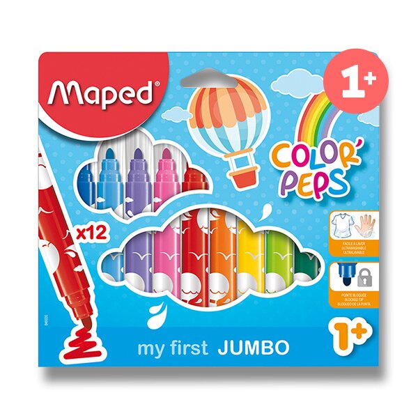 Fotografie MAPED - Fixy - "COLOR`PEPS MAXI" - sada 12 ks