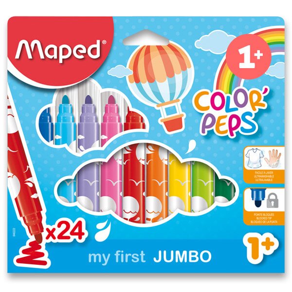 Fotografie Dětské fixy Maped Color'Peps Jumbo 24 barev