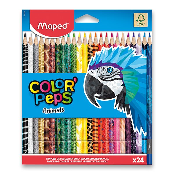 Fotografie Pastelky Maped trojhr.24ks Color Peps Animals