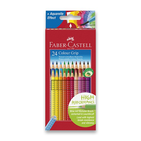 Fotografie Faber-Castell Pastelky trojboké GRIP, rozmyvatelné - 24 ks