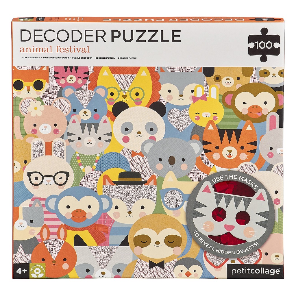 Fotografie Petit Collage Decoder Puzzle - Animal Festival