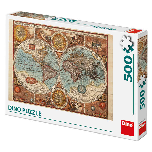 Fotografie DINO - Mapa světa z roku 1626, 500 dílků Dino A27:109930
