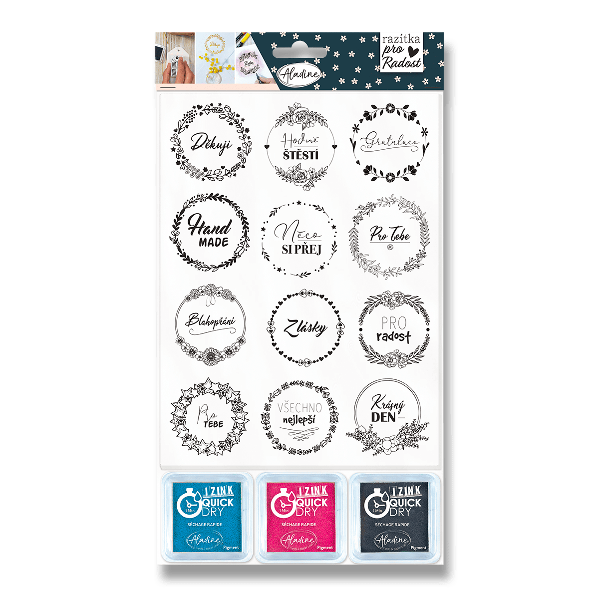 Razítka Aladine Stamp With Love - Příležitosti, 12 ks