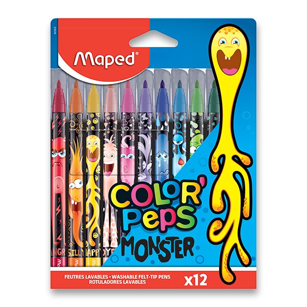 Fotografie Dětské fixy Maped Color'Peps Monster 12 barev
