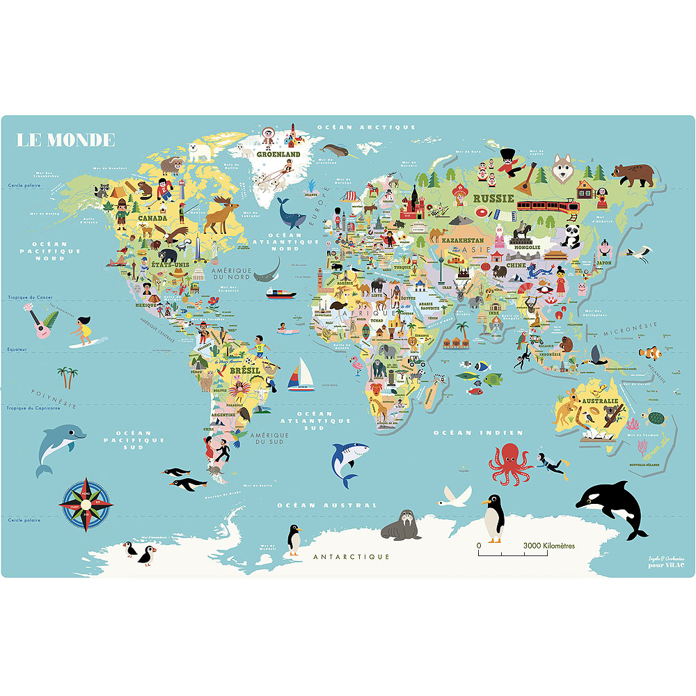 Magnetická mapa světa Ingela / Vilac