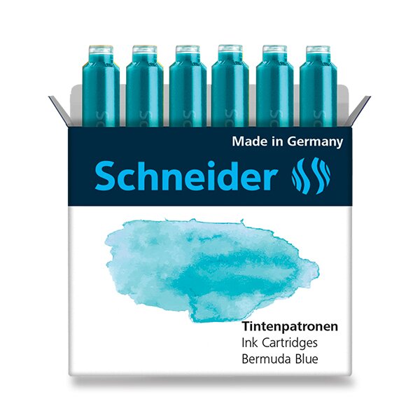 Fotografie Inkoustové bombičky Schneider, 6 ks oceánová modrá Schneider A49:0025_6613400
