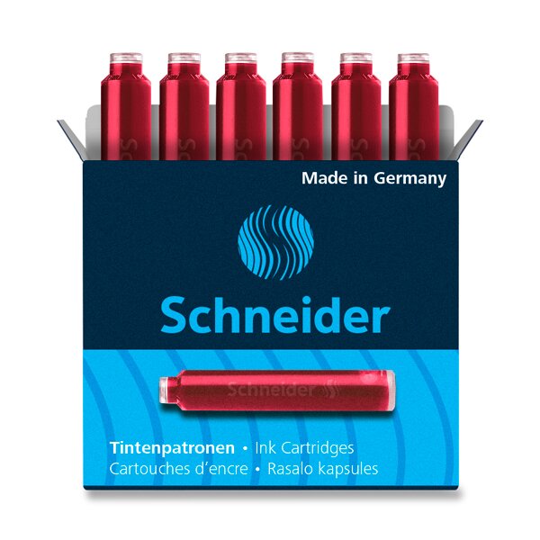 Fotografie Inkoustové bombičky Schneider, 6 ks červené Schneider A49:0025_6602000