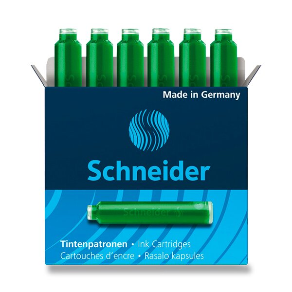 Fotografie Inkoustové bombičky Schneider, 6 ks zelené Schneider A49:0025_6604000