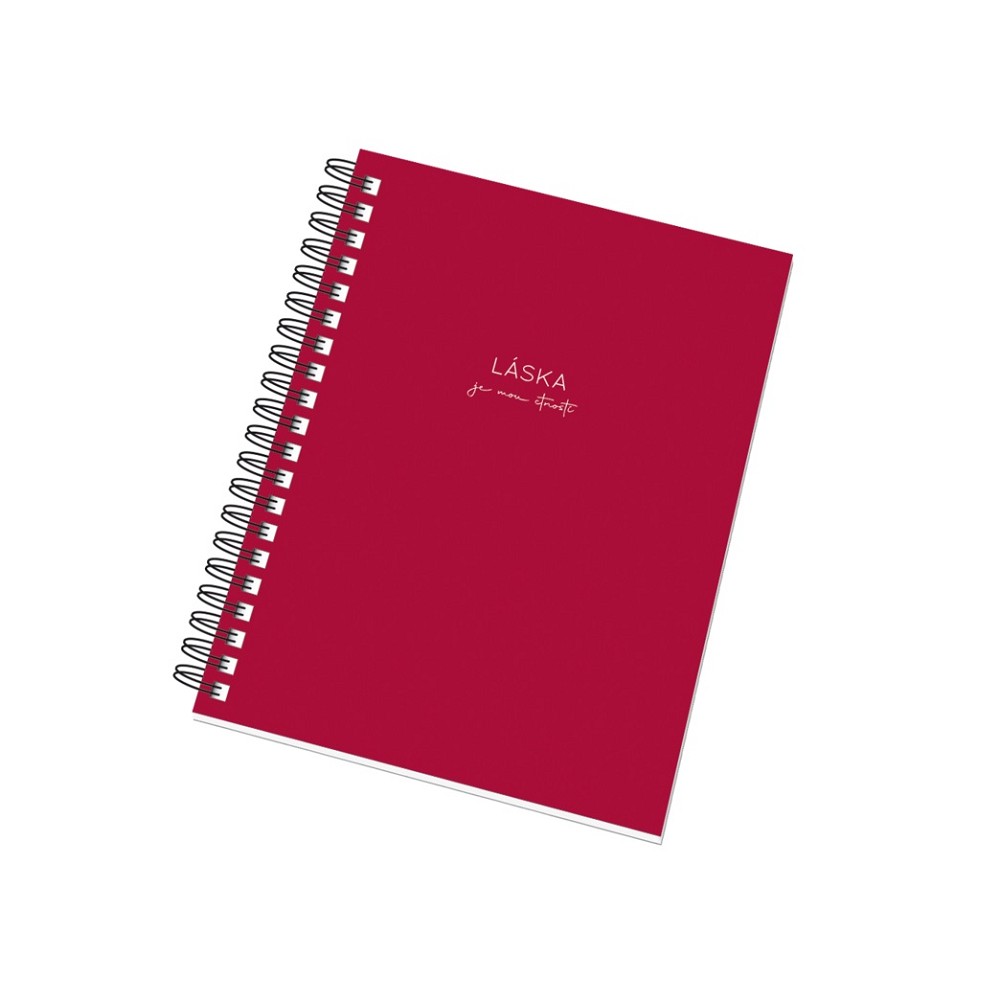 Fotografie Kroužkový blok A5 50l. PF linka/tečka - Svoboda Barva: červená