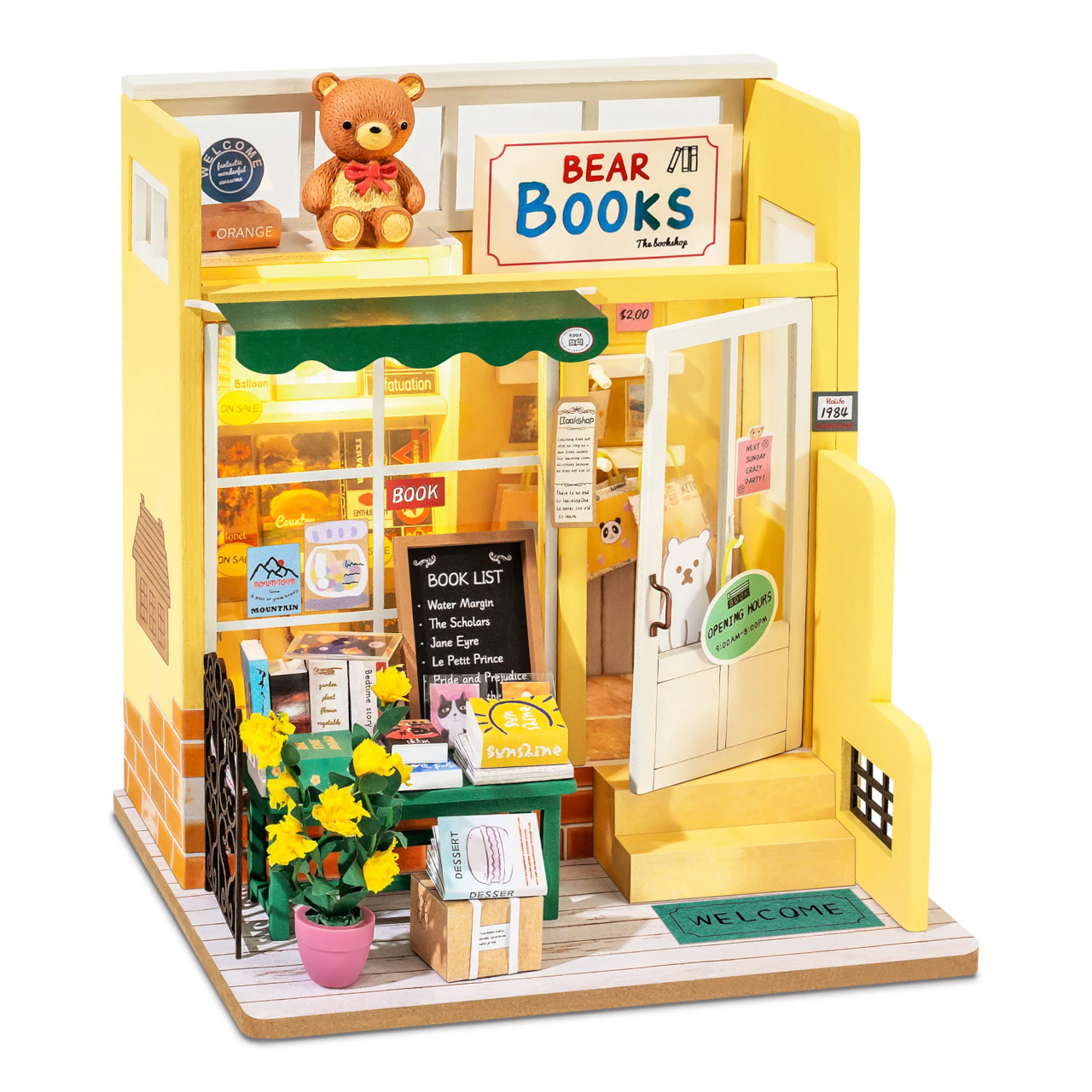 Fotografie RoboTime miniatura domečku Medvědí knihkupectví